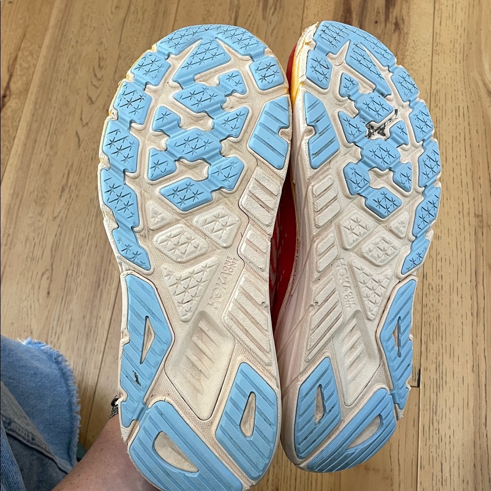 Hoka Men's Athletic Shoes in Red and Orange - Picture 9 of 9